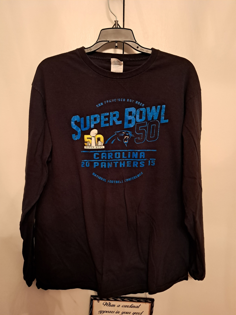 Carolina Panthers Super Bowl 50 Black Long-Sleeve Tee